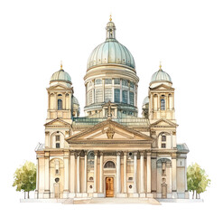 Fototapeta premium PNG Helsinki Cathedral architecture architectural illustration.