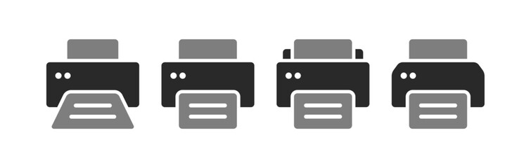 Set of printing machine in black color