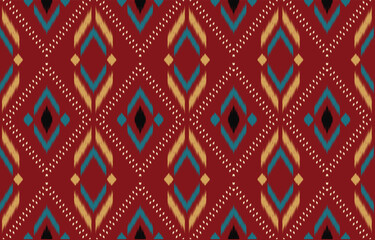 Ethnic abstract ikat art. Aztec ornament print. geometric ethnic pattern seamless  color oriental.  Design for background ,curtain, carpet, wallpaper, clothing, wrapping, Batik, vector illustration.