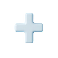 Obraz premium Clean and Simple Light Blue Plus Sign on White Background