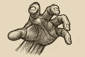 Anatomy perspective bold structural illustration emphasized hand sketch accuracy vector loose foreshortened