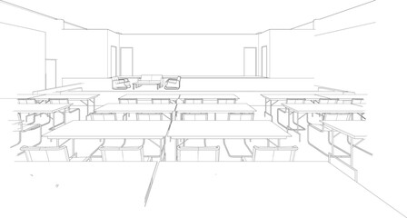 3D illustration of plan interior