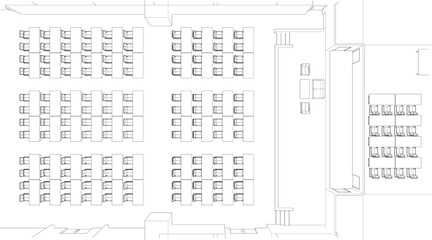 3D illustration of plan interior
