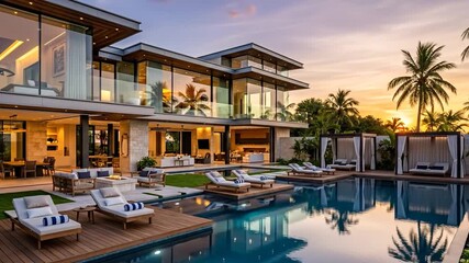 Stunning luxury house with sparkling pool offers modern elegance and ultimate relaxation - Powered by Adobe
