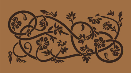 Elegant floral vine scrollwork design for sophisticated backgrounds, invitations, and vintage style projects with a classic, timeless feel and organic beauty