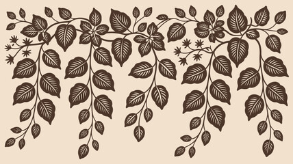 Elegant botanical design element with detailed leaves and branches for vintage invitations or sophisticated branding projects and nature inspired decor