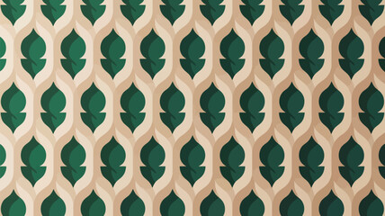 Elegant botanical pattern for modern interiors and branding projects offering a touch of nature with its green and beige hues for designers