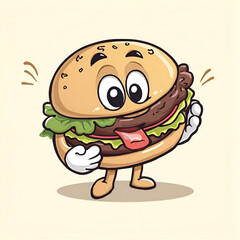 funny cartoon hamburger