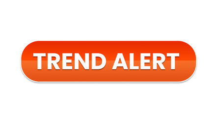 Orange trend alert button isolated on transparent background for website use
