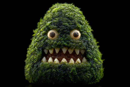 Halloween sushi onigiri in shape of moster