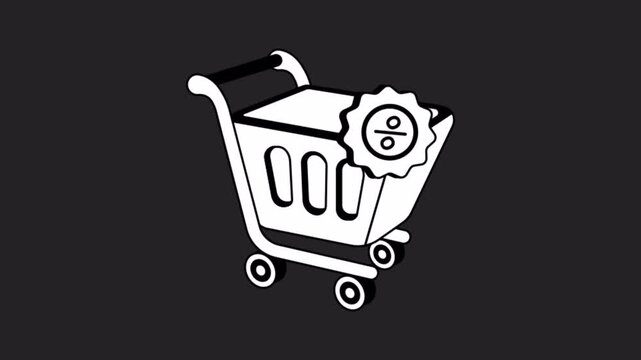 Full cart representing online sale shopping Animation Alpha Channel 
