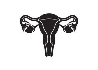 Vector art of uterus silhouette for gynecology and female health