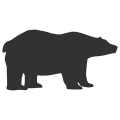 Bear silhouette. Wild forest animal vector illustration on transparent background