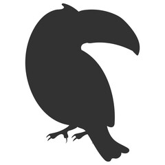 Obraz premium Toucan silhouette. Exotic tropical bird vector illustration on transparent background