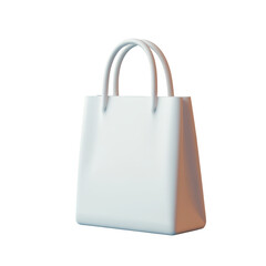 Minimalist White Shopping Bag with Smooth Texture and Elegant Design