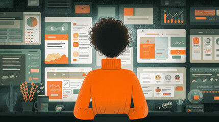 AI Personalization Marketer Reviewing Email Templates Demographics