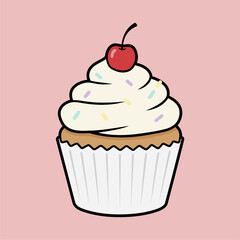 cupcake vector illustration