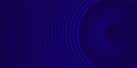 Abstract blue glowing geometric lines on dark blue background. Modern shiny blue circle lines pattern. Futuristic technology concept. Suit for cover, poster, banner, brochure, header, website.