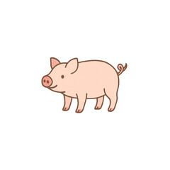 豚のカラーアイコン、素材、背景なし、資料作り、動物