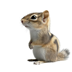 Obraz premium Squirrel isolated on white background with detailed fur and alert pose