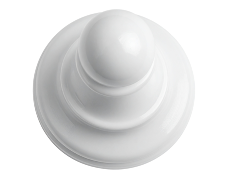 White Chess Pawn Close-Up with Soft Shadow, Top-Down Perspective, Isolated