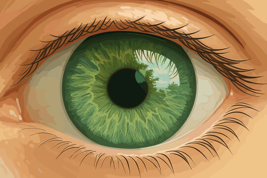 Texture intricate photorealistic sky eye vector soft artistry illustration iris reflecting reflection