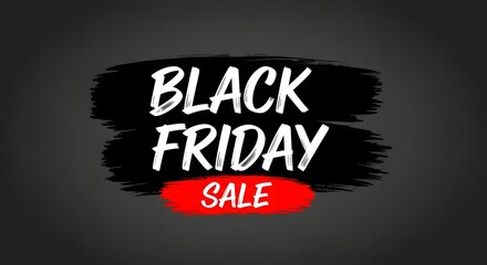 Black friday sale text with brush stroke effect on a dark background, representing shopping and discounts