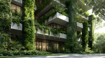 Biophilic Design Urban Building with Integrated Greenery