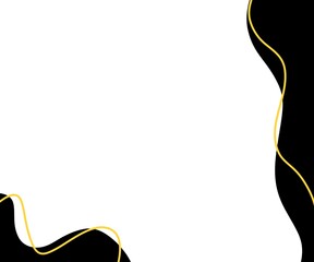 Black, White, yellow and grey wavy aesthetic square greeting card, landscape background for invitations, presentations, posters etc