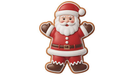 Fototapeta premium Festive gingerbread cookie shaped like a jolly figure, decorated for holiday cheer.