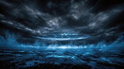 Obraz premium Ethereal landscape with celestial star portal and electrifying atmosphere