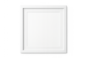 Square white frame mockup template with blank space, minimalist modern design, isolated with transparent background