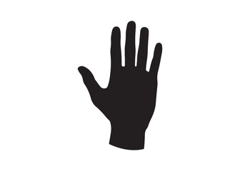 Vector art of human hand, open palm with five fingers