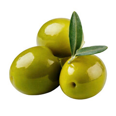 Obraz premium green olive fruit still life photography studio macro close up nutrition food isolated on white and transparent background