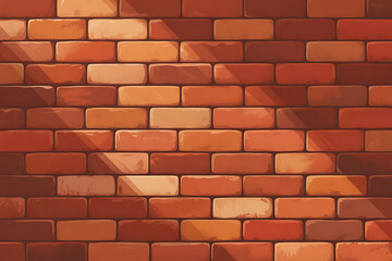 Obraz premium Warm, textured brick wall with varying shades of orange and red tones.