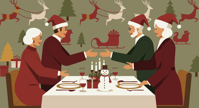 Festive Christmas Dinner with Family and Friends.