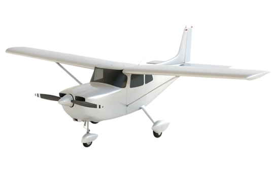 white light airplane isolated on white background png, ai generated