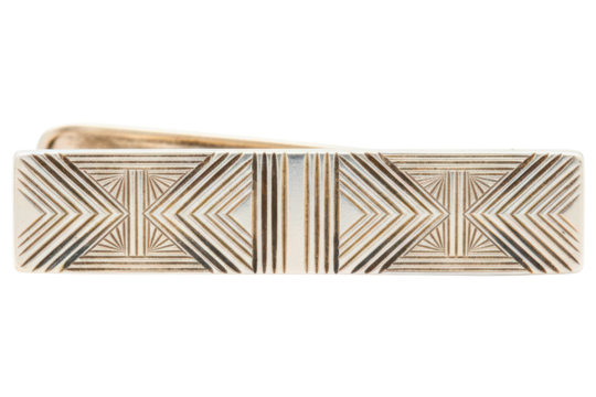 Vintage accessory tie bar isolated on a transparent background