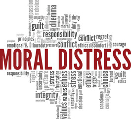 Fototapeta premium Moral Distress word cloud conceptual design isolated on white background.