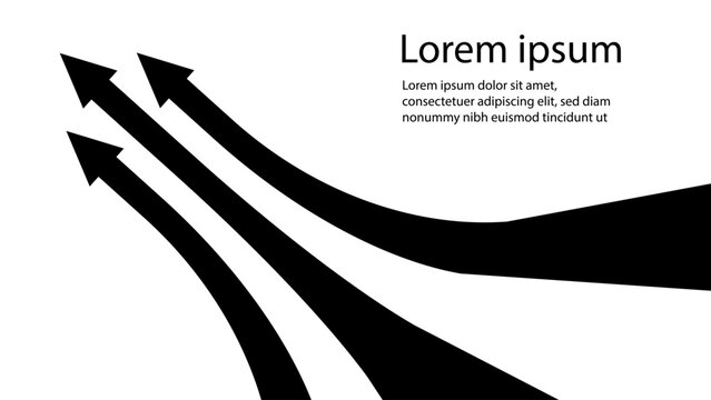 Background Black arrow curving upwards Perspective
