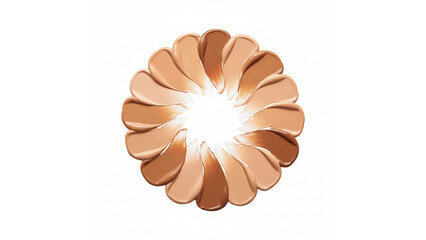 Various Foundation or Makeup Swatches in Different Skin Tones Arranged in a Circle on an Isolated transparent background
