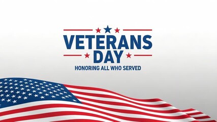 Veterans day honoring all who served with american flag - Powered by Adobe