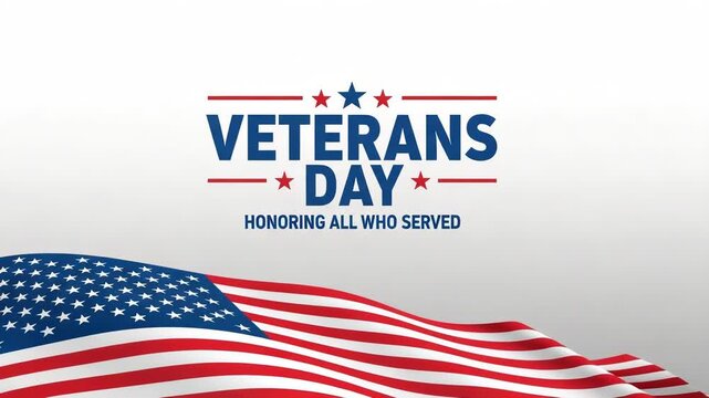 Veterans day honoring all who served with american flag