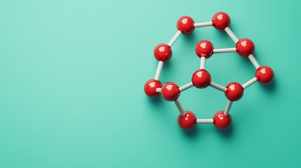 Molecular structure of cancer drug rotating on a teal gradient backdrop