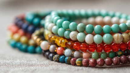 Colorful beaded bracelets for jewelry design and fashion inspiration