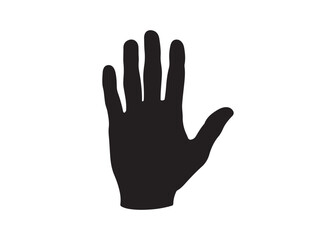 Vector art of black hand silhouette, vector illustration