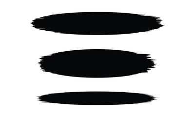 Black brush stroke set isolated on white background