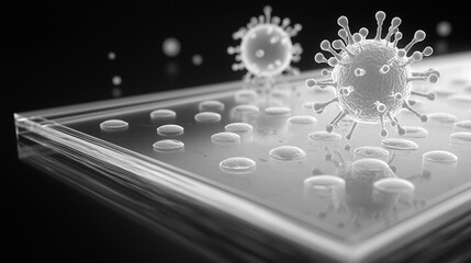 Nanoparticle adsorption a substrate under electron microscopy