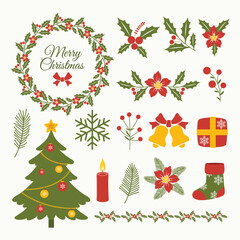 Cute christmas elements, christmas icon