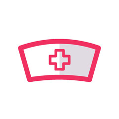 Fototapeta premium Simple medical nurse cap icon, a symbol of healthcare and professionalism in a clean vector illustration